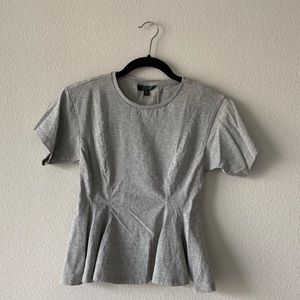 TOPSHOP Peplum Gray Top - Sz 2